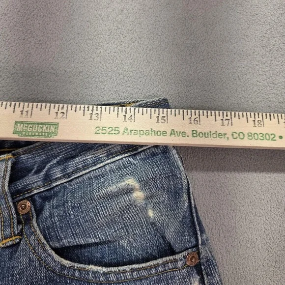 Japanese Selvedge Jeans Mens Whiskers Thrashed Justin Zip Fits 30x30 - Picture 11 of 15